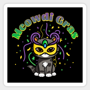 Meowdi Mardi Gras Cat Magnet